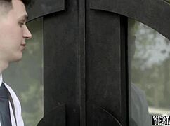 two huge cock teens tag team busty milf preacher threesome 😈🍆💦