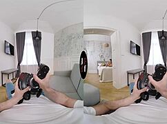 pov brunette with big tits and ass gives taboo blowjob handjob