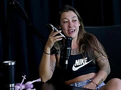 flor de damiana strips sensually showing breasts after transsexual and virginity chat on sheer red