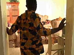 wet ebony nurse babe with big ass tits massages patient cock in garage homemade