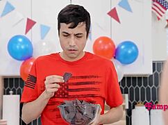 step family prank explodes into rough petite teen group sex