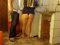 Hot housewife pays washing machine tech with her wet pussy and dirty talk domination!