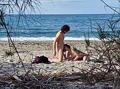 caught beach lovers fuck passionate squirting cowgirl doggy orgasms