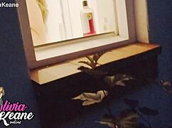 Hey neighbor, catch me flashing big natural tits while showering next door