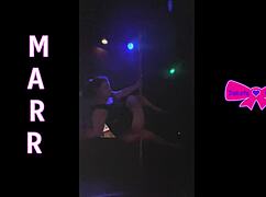 Dakota Marr pole dances hairy pussy tease in Nebraska strip club