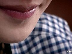 Japanese teen's bushy pussy seduced by classmate for rough first-time fuck home alone uncensored