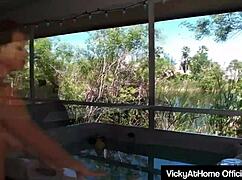 ever seen vicky vette's big pussy lips quiver from hitachi in jacuzzi?