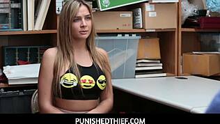 Blair Williams the chubby teen gets punished for shoplifting and stealing